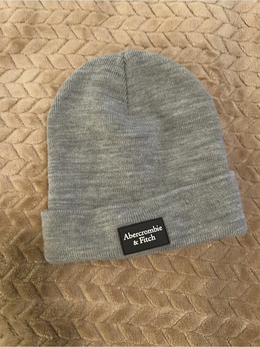 Kids Abercrombie & Fitch Gray Ribbed Knit Cuffed Beanie